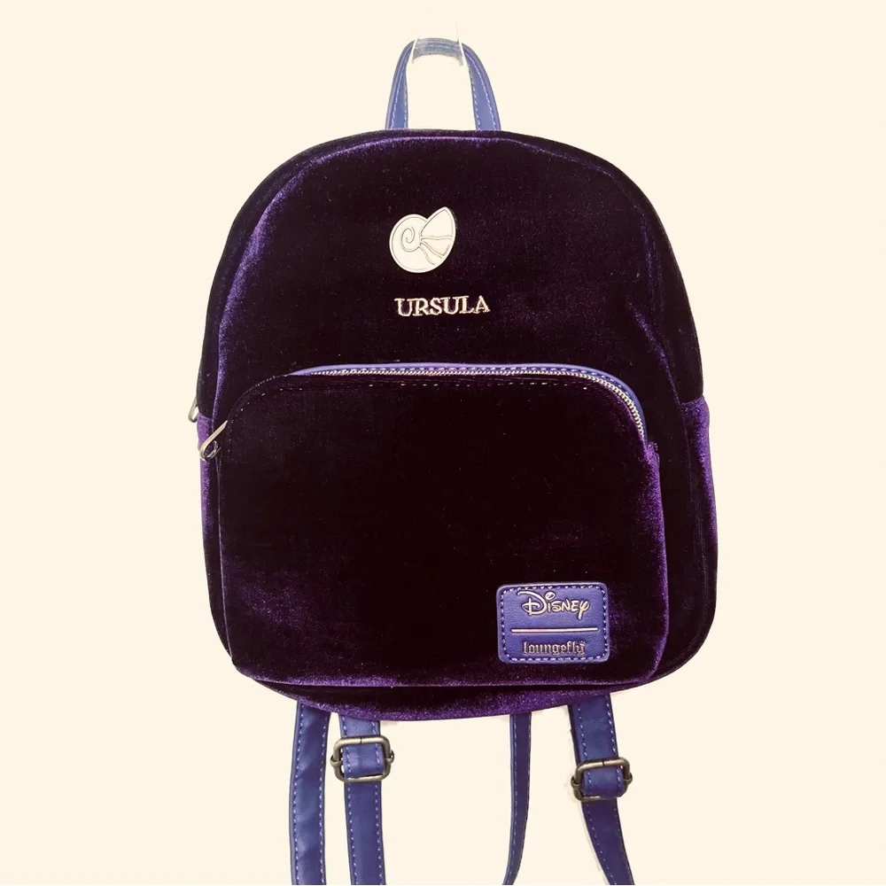 Loungefly Disney Villains Ursula Velvet Mini Backpack Purple
